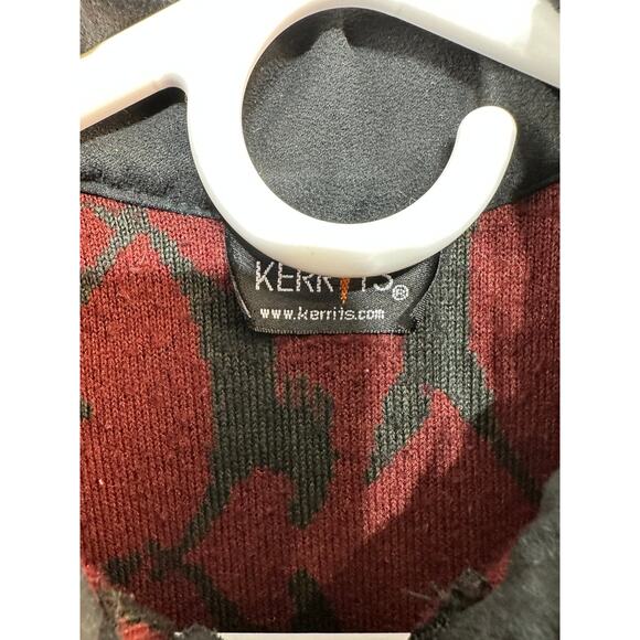 Kerrits Fleece Vest Womens M Cranberry Black Horse Full Zip Mock Neck Equestrian - Picture 5 of 7